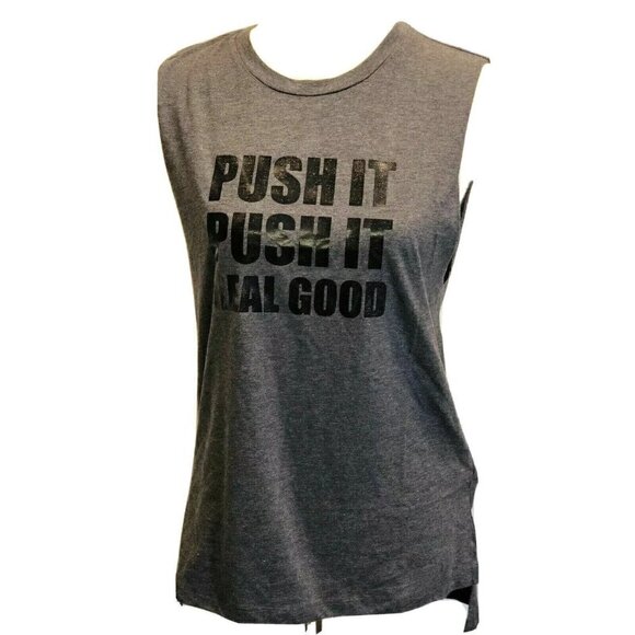 Stylestalker Women's Push It Casual Muscle Tee Size M Charcoal Grey - Picture 2 of 8